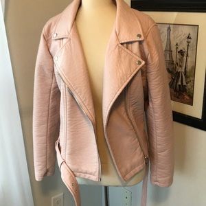 Blush Faux Leather Jacket